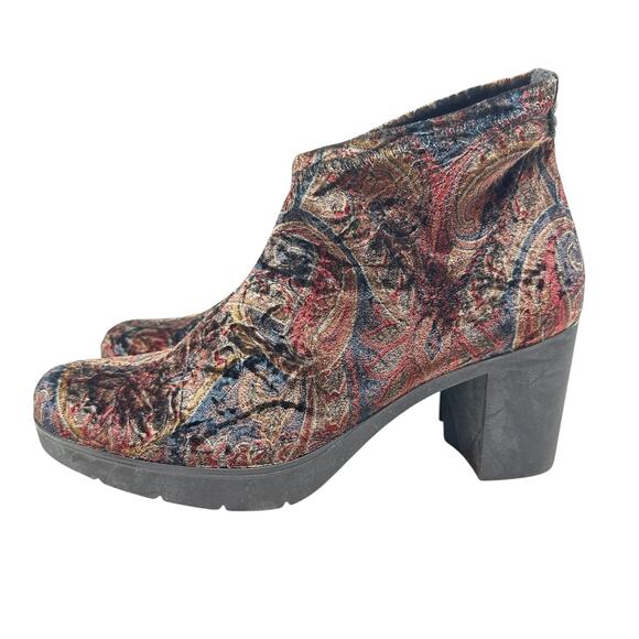 Toni Pons Finley Bootie Velvet‎ Velour Paisley Print Multicolor Size 38 US 7.5 - Picture 11 of 14